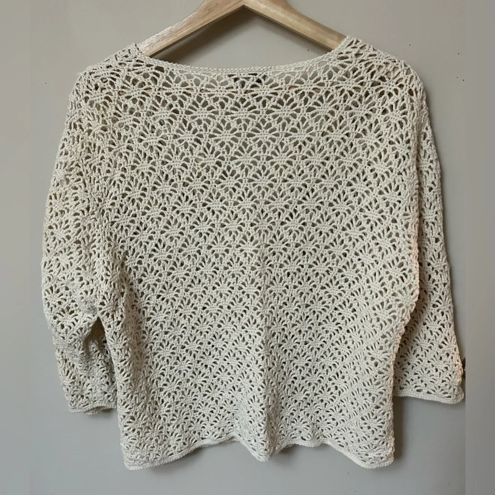 Vintage Northern Reflections Cream Open-Knit Cardigan - Picture 2 of 15